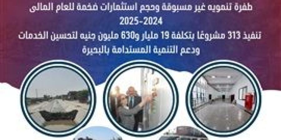 تنفيذ 313 مشروعًا بتكلفة 19 مليار و630 مليون جنيه لتحسين الخدمات ودعم التنمية المستدامة بالبحيرة