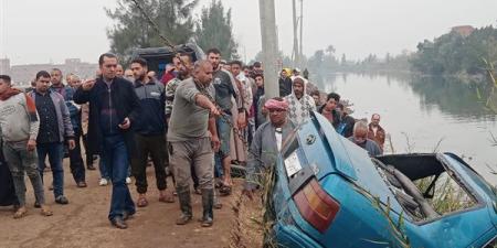 مصرع شخص وابنته إثر انقلاب سيارتهما في ترعة بالمنوفية