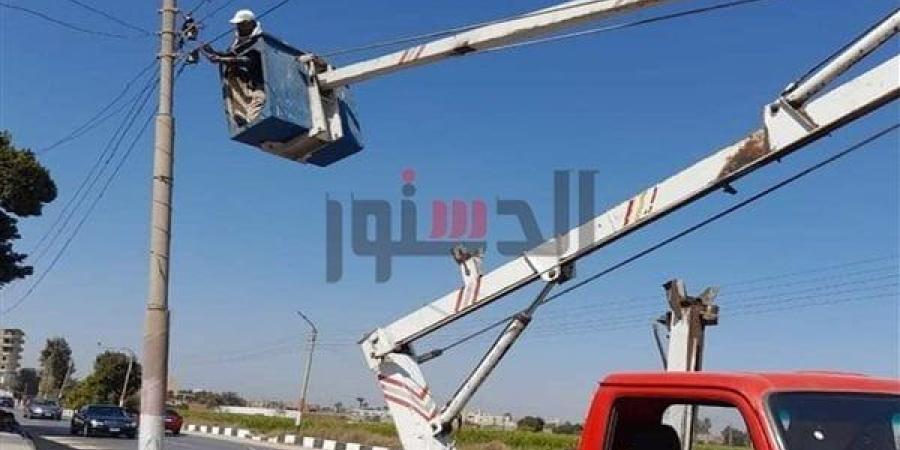 حملة شاملة لصيانة أعمدة الإنارة بمركزي زفتى والسنطة فى الغربية