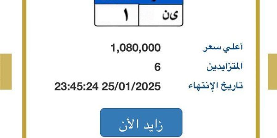 أكثر من مليون جنية.. المرور تطرح لوحة مميزة| تعرف عليها